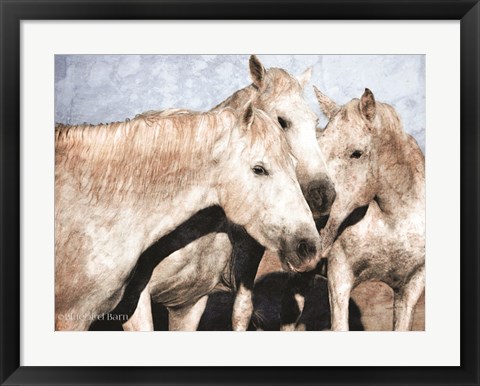 Framed White Horse Print