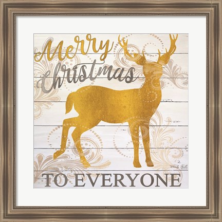 Framed Merry Christmas Deer Print