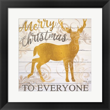 Framed Merry Christmas Deer Print