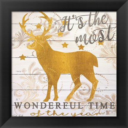 Framed It&#39;s the Most Wonderful Time Deer Print