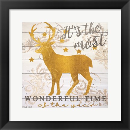 Framed It&#39;s the Most Wonderful Time Deer Print