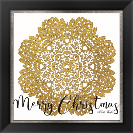 Framed Merry Christmas Mandala Print