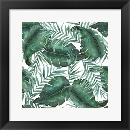 Framed Monstea Leaves Pattern Print