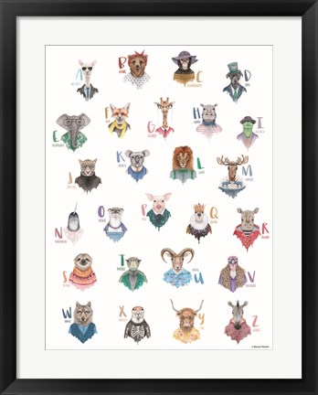 Framed Animal Alphabet Poster Print