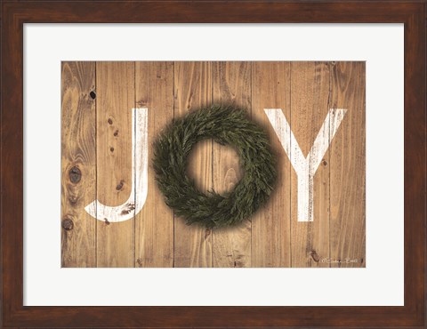 Framed Joy Cedar Wreath Print