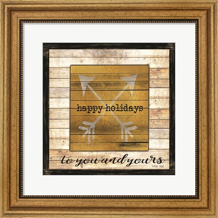 Framed Buffalo Happy Holidays Print