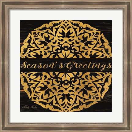 Framed Season&#39;s Greetings Mandala II Print