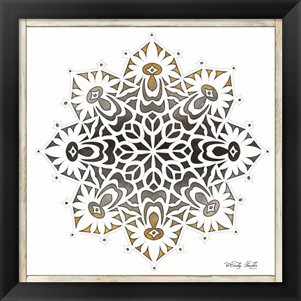 Framed Mandala on White Print