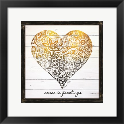 Framed Zen Season&#39;s Greeting Heart Print