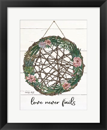 Framed Love Never Fails Print