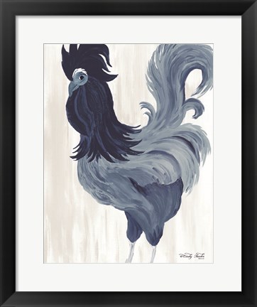 Framed Green &amp; Purple Rooster II Print