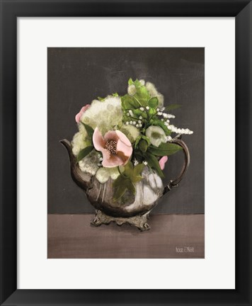 Framed Vintage Floral Tea Pot Print