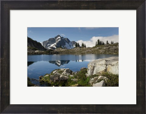 Framed Whatcom Peak Reflected In Tapto Lake, North Cascades National Park Print