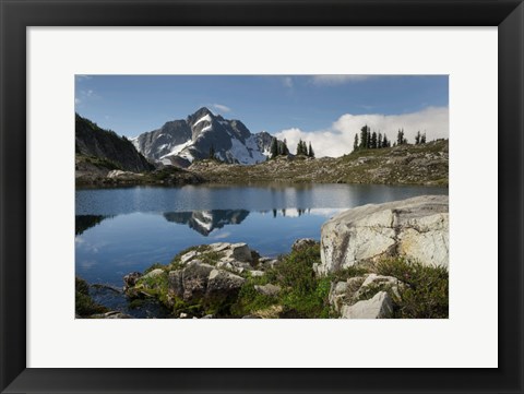 Framed Whatcom Peak Reflected In Tapto Lake, North Cascades National Park Print