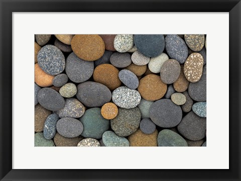 Framed Close-Up Of Beach Rocks Print