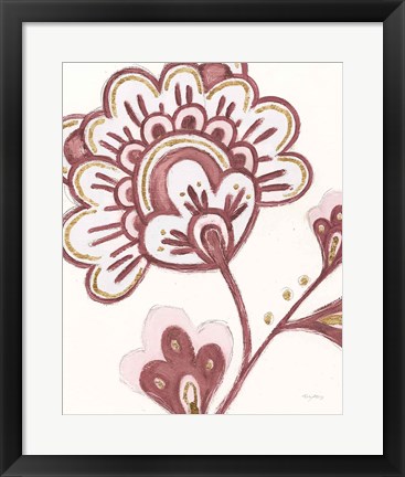 Framed Flora Chinoiserie VI Pink Print