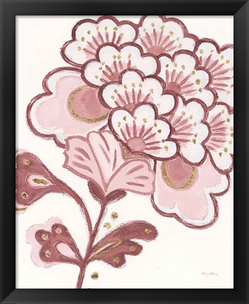 Framed Flora Chinoiserie V Pink Print