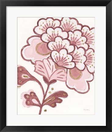 Framed Flora Chinoiserie V Pink Print