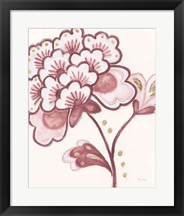 Framed Flora Chinoiserie IV Pink Print