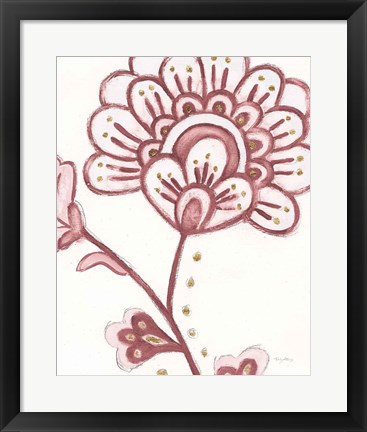 Framed Flora Chinoiserie III Pink Print