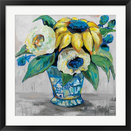 Framed Ginger Jar II Gray Print