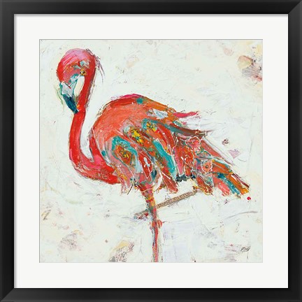 Framed Flamingo on White Print