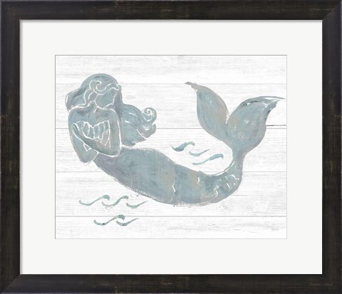 Framed On the Waves II Light Plank Gray Print