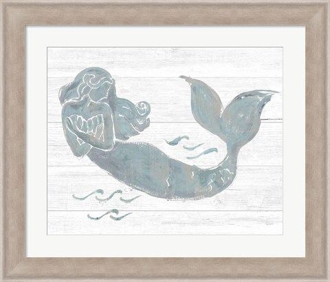 Framed On the Waves II Light Plank Gray Print