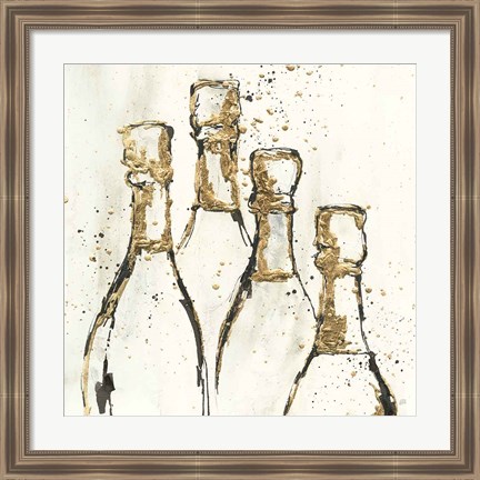 Framed Champagne is Grand II Gold Print