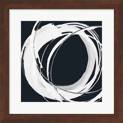 Framed Gilded Enso I BW Print