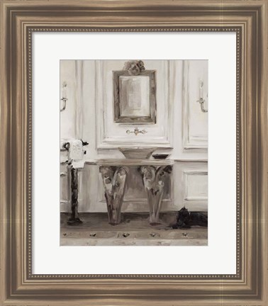 Framed Classical Bath I Gray Print