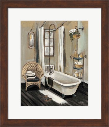 Framed French Bath II Black v2 Print