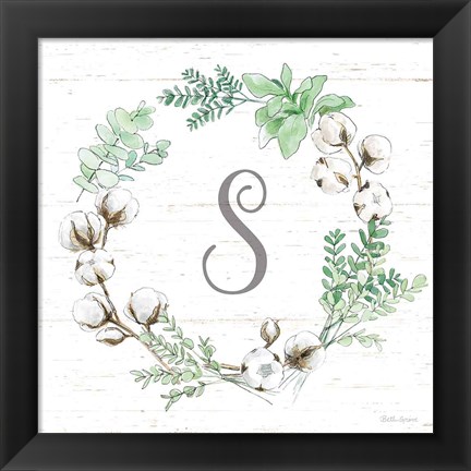 Framed Farmhouse Cotton XI Sage Print