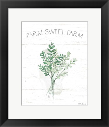 Framed Farmhouse Cotton V Sage Print