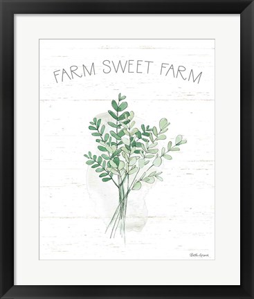 Framed Farmhouse Cotton V Sage Print