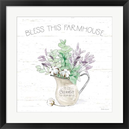 Framed Farmhouse Cotton II Sage Print