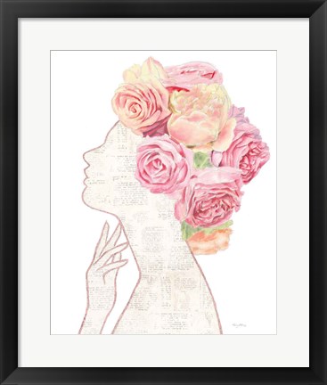 Framed She Dreams of Roses II Gold Print