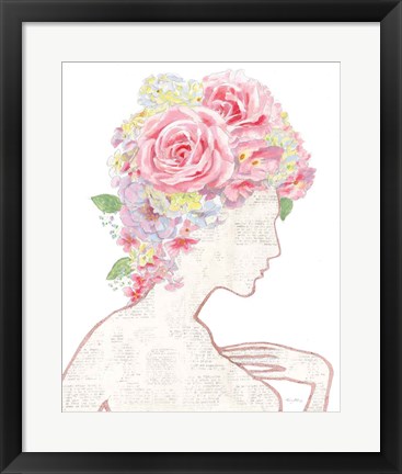 Framed She Dreams of Roses I Gold Print