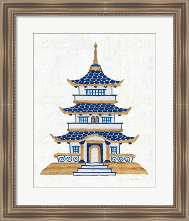 Framed Flora Chinoiserie VIII Textured Print