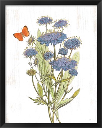 Framed White Barn Flowers IX Print