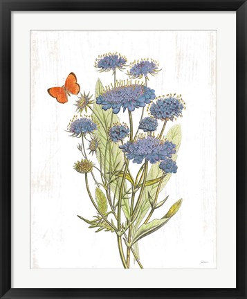 Framed White Barn Flowers IX Print