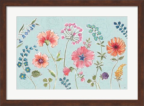 Framed Gypsy Meadow I Blue Print