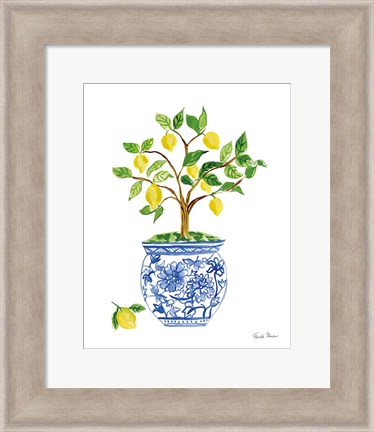 Framed Lemon Chinoiserie I Print