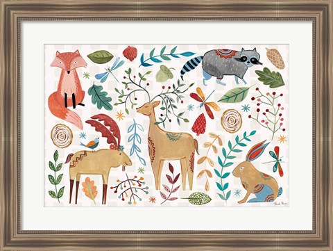 Framed Whimsical Woodland I Print