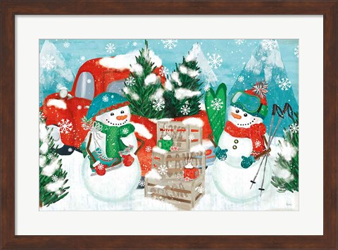 Framed Snowy Fun I Print