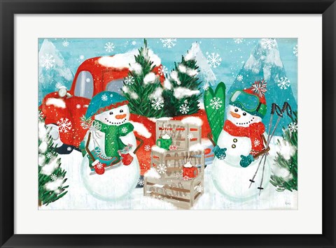 Framed Snowy Fun I Print