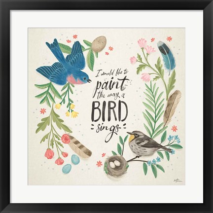 Framed Bird Study V Print