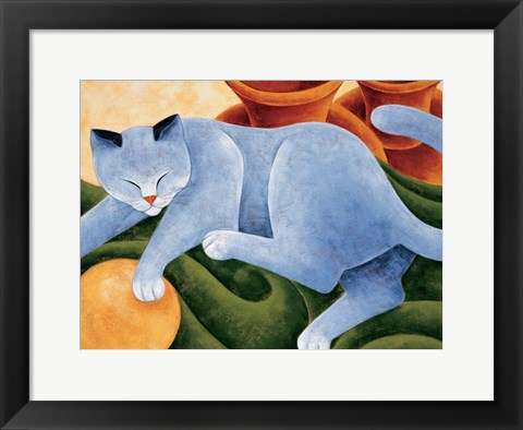 Framed Cats &amp; Pots Print