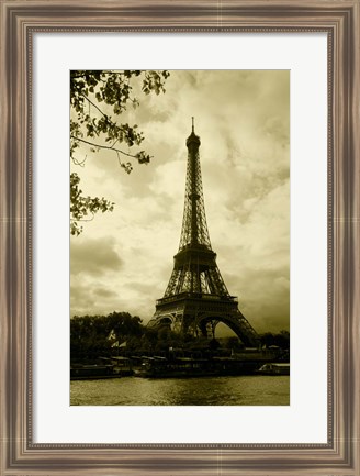 Framed Tower At The Riverside, Eiffel Tower, Paris, France Print