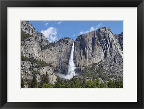 Framed View Of Yosemite Falls In Spring, Yosemite National Park, California Print